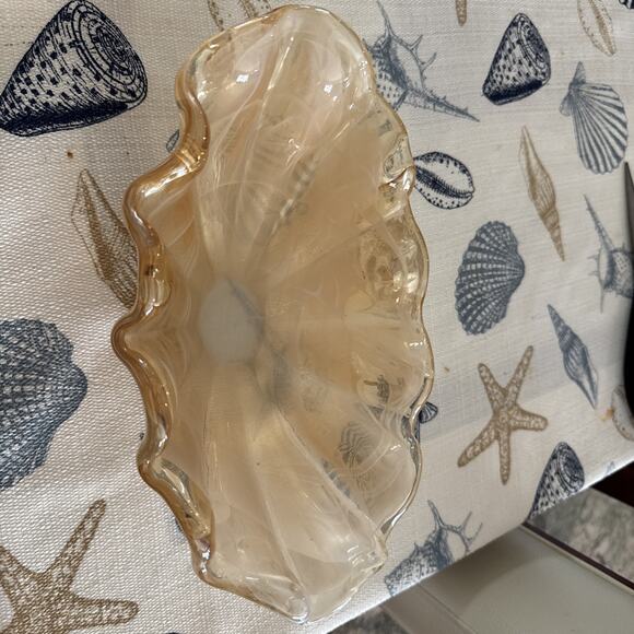 Murano Glass Bowl Gold Color Tammaro Home Hand Made Bowl in Italy H-358 - Picture 1 of 5